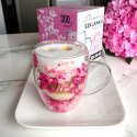 Szklanka termiczna z kwiatami w środku, gipsówka hortensje róż 300 ml 1szt SZK149 Szklanka termiczna z kwiatami w środku, gipsówka hortensje róż 300 ml 1szt SZK149