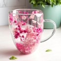 Szklanka termiczna z kwiatami w środku, gipsówka hortensje róż 300 ml 1szt SZK149 Szklanka termiczna z kwiatami w środku, gipsówka hortensje róż 300 ml 1szt SZK149