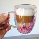 Szklanka termiczna z kwiatami w środku, gipsówka hortensje róż 300 ml 1szt SZK165 Szklanka termiczna z kwiatami w środku, gipsówka hortensje róż 300 ml 1szt SZK165