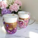 Szklanka termiczna z kwiatami w środku, gipsówka hortensje róż 300 ml 1szt SZK166 Szklanka termiczna z kwiatami w środku, gipsówka hortensje róż 300 ml 1szt SZK166