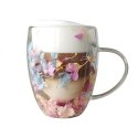 Szklanka termiczna z kwiatami w środku, gipsówka hortensje róż 300 ml 1szt SZK180 Szklanka termiczna z kwiatami w środku, gipsówka hortensje róż 300 ml 1szt SZK180