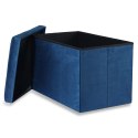 Pufa składana XL z guzikami - 60x38x38cm aksamit granat Pufa składana XL z guzikami - 60x38x38cm aksamit granat