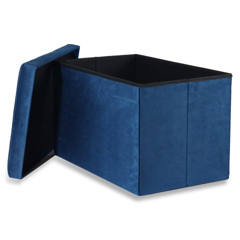 Pufa składana XL z guzikami - 60x38x38cm aksamit granat Pufa składana XL z guzikami - 60x38x38cm aksamit granat
