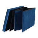 Pufa składana XL z guzikami - 60x38x38cm aksamit granat Pufa składana XL z guzikami - 60x38x38cm aksamit granat