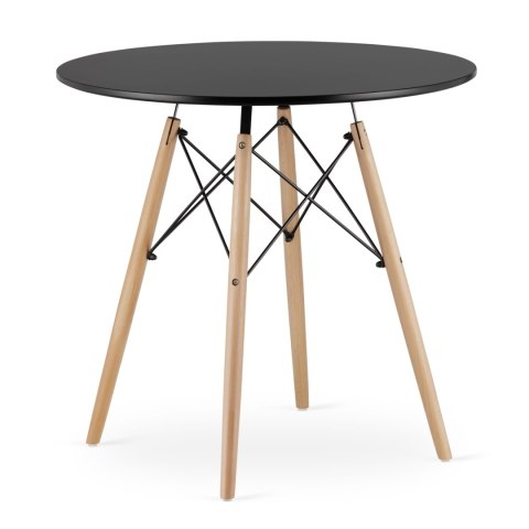 Stół TODI Okrągły 80cm - czarny Stół TODI Okrągły 80cm - czarny