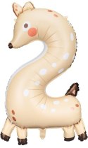 Balon foliowy urodzinowy cyfra "2" - Sarenka 50x88 cm Balon foliowy urodzinowy cyfra "2" - Sarenka 50x88 cm