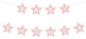 Baner napis na baby shower gwiazdki jasnoróżowe 290cm x 16,5cm Baner napis na baby shower gwiazdki jasnoróżowe 290cm x 16,5cm