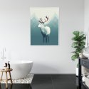 Plakat Wieloczęściowy Jeleń W Stylu Skandynawskim Rama Aluminiowa Kolor Czarny