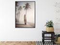 Plakat Wieloczęściowy Deska Surfingowa Na Plaży Z Palmami Rama Aluminiowa Kolor Czarny