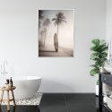 Plakat Wieloczęściowy Deska Surfingowa Na Plaży Z Palmami Rama Aluminiowa Kolor Czarny