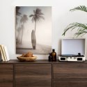 Plakat Wieloczęściowy Deska Surfingowa Na Plaży Z Palmami Rama Aluminiowa Kolor Czarny