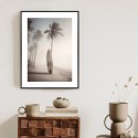Plakat Wieloczęściowy Deska Surfingowa Na Plaży Z Palmami Rama Aluminiowa Kolor Czarny