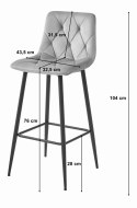 Hoker NADO - aksamit ciemny róż / nogi czarne x 3 Hoker NADO - aksamit ciemny róż / nogi czarne x 3